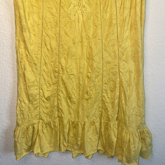 Zara Trafaluc dress yellow floral crochet lagen cottage M coquette boho - Picture 5 of 11